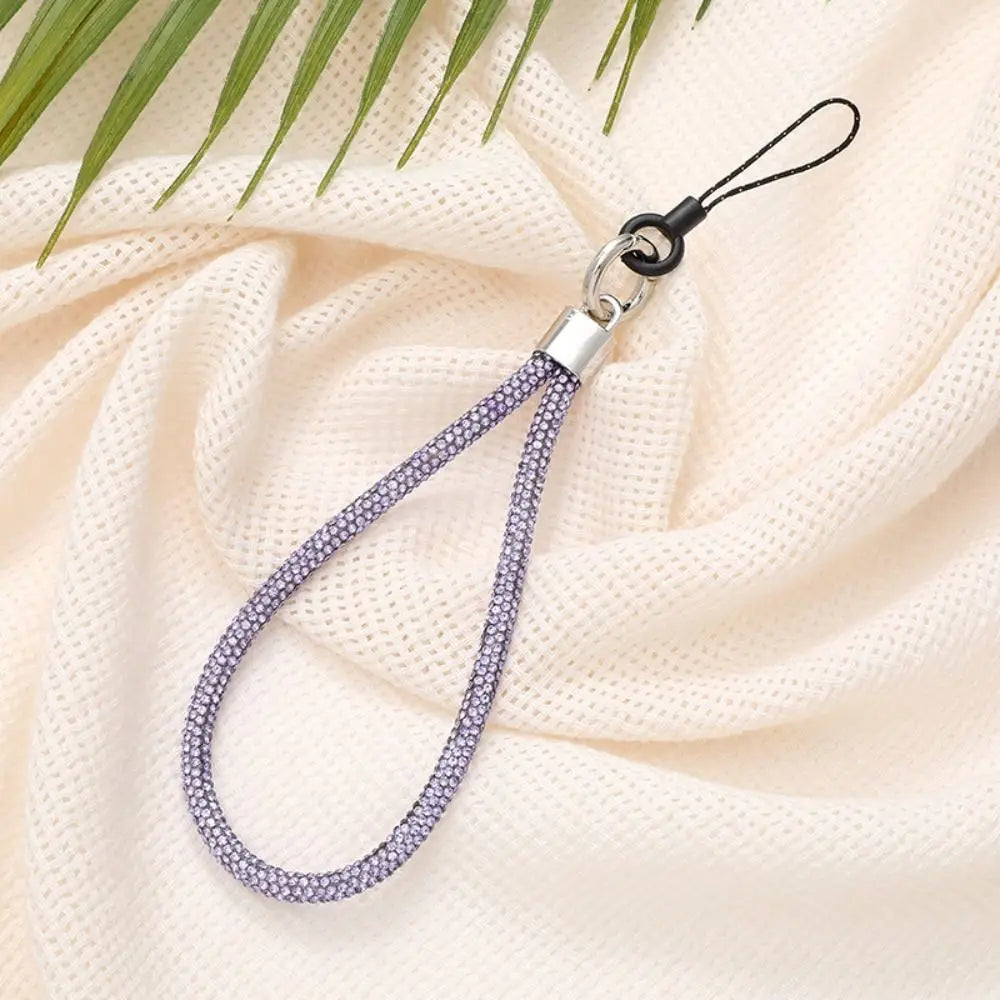 Bright Rhinestone Phone Lanyard Fashion Bling Bling Keychain Diamond Crystal Anti-lost Rope Hanging Cord Phone Accessories