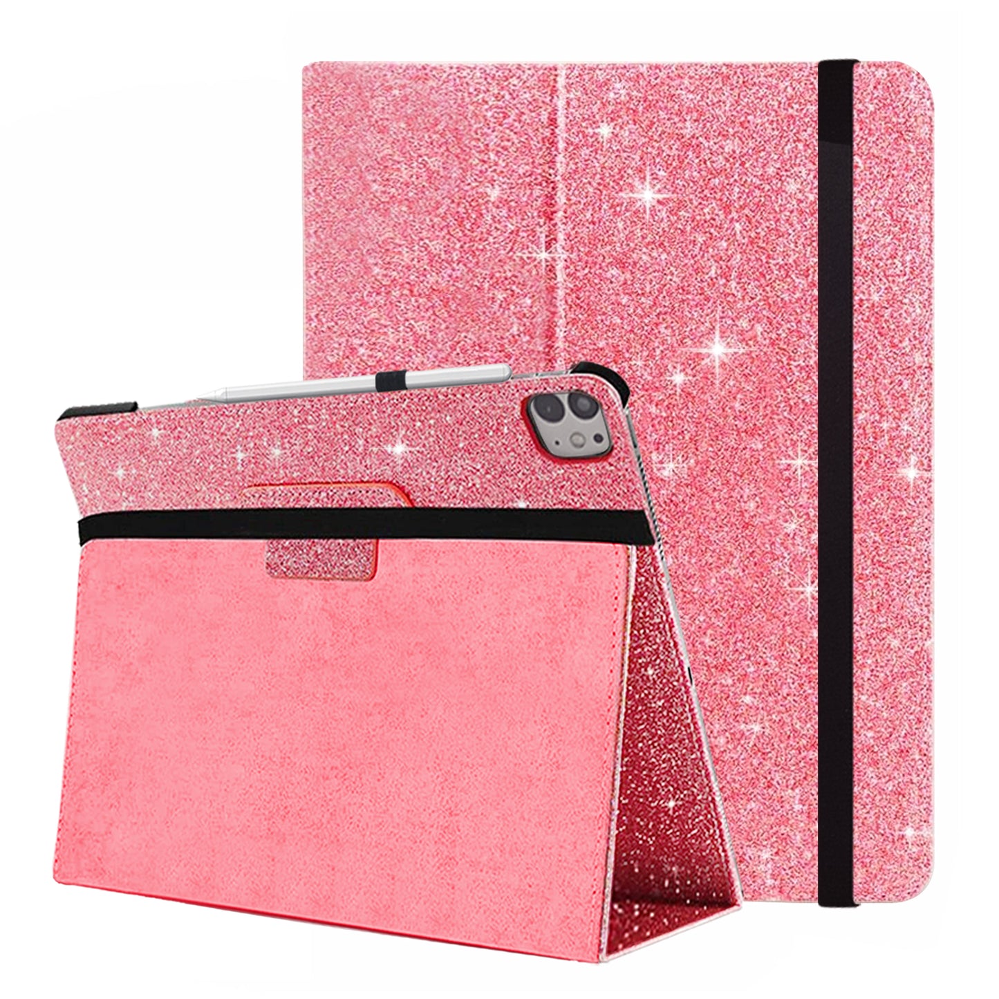 FANSONG Case for iPad Pro 13 inch 2024 Glitter, Cover for iPad Pro 13 (M4) with Auto Wake/Sleep PC Leather Smart Cover Flip Stand Magnetic Closure Support 2nd Pencil Charging for A2926 A3007