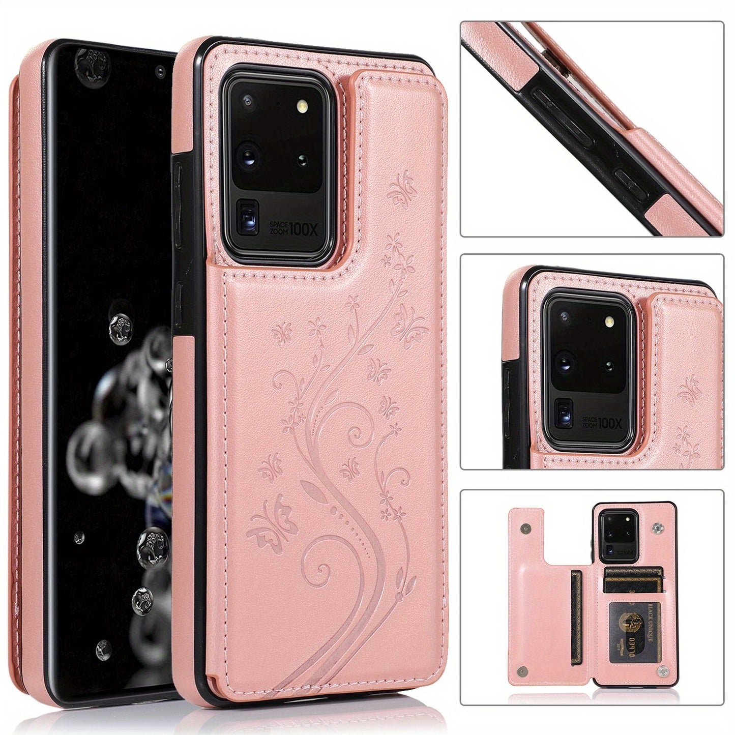 Mobile Phone Leather Case With Double Buckle Embossed For Samsung S23/S23+/S23 Ultra