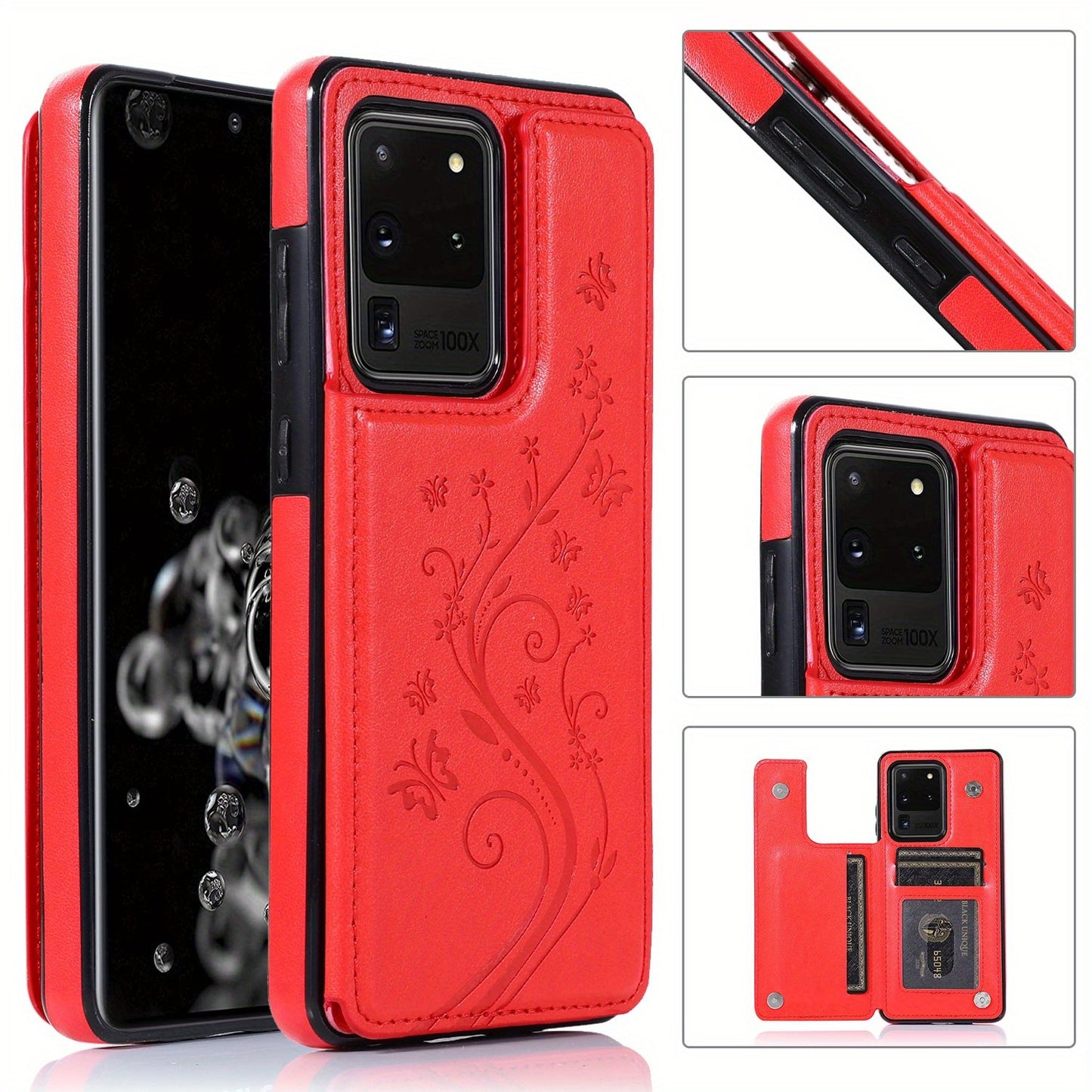 Mobile Phone Leather Case With Double Buckle Embossed For Samsung S23/S23+/S23 Ultra