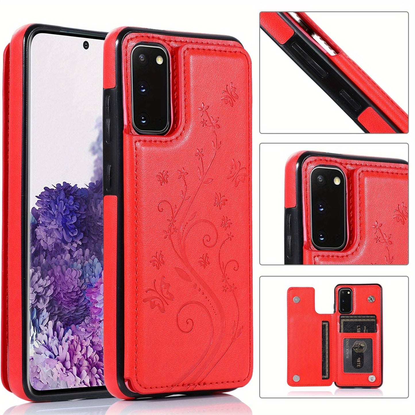 Mobile Phone Leather Case With Double Buckle Embossed For Samsung S23/S23+/S23 Ultra