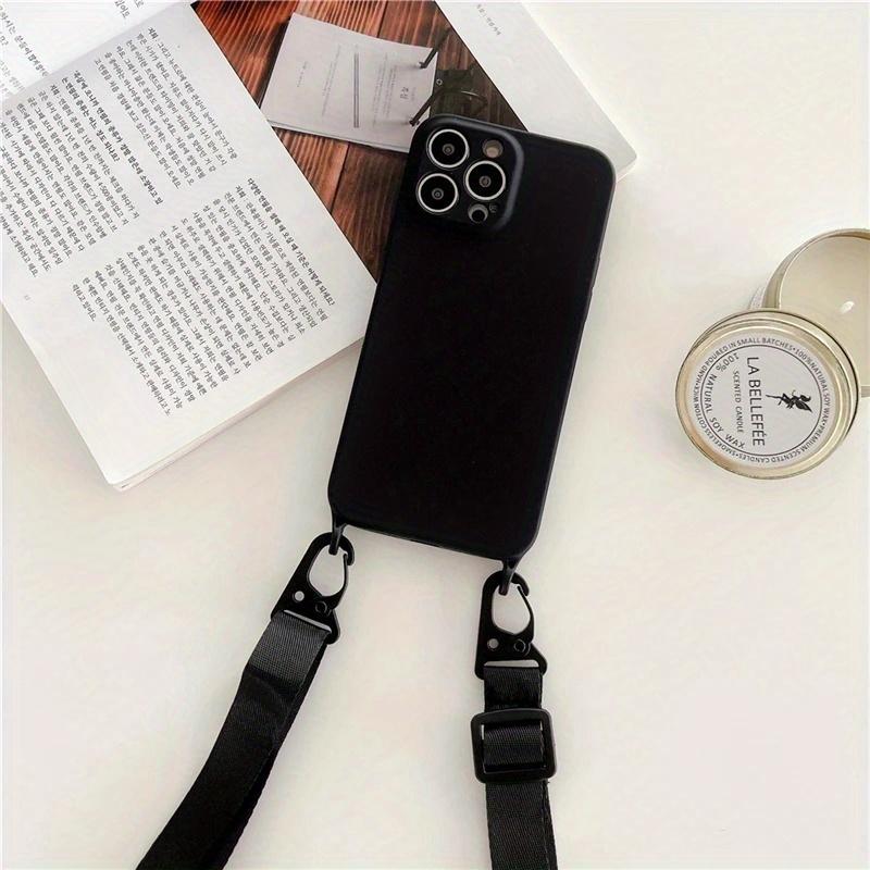 Crossbody Necklace Lanyard Cord Soft Silicone Phone Case For iPhone 15 13 14 Pro Max Strap Cover