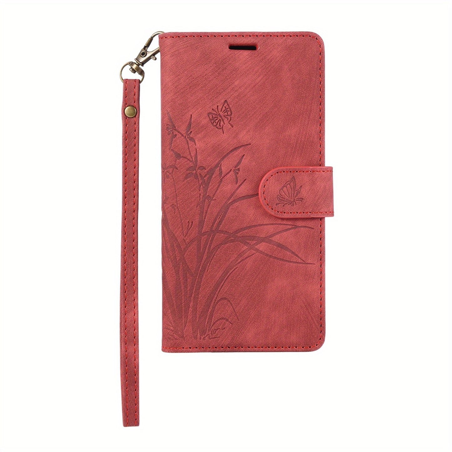 Flower Flip Case For Samsung Galaxy S24 S23 FE S22 Plus Ultra 5G Lanyard PU Faux Leather Wallet Card Slot Stand Magnetic Phone Bag Cover