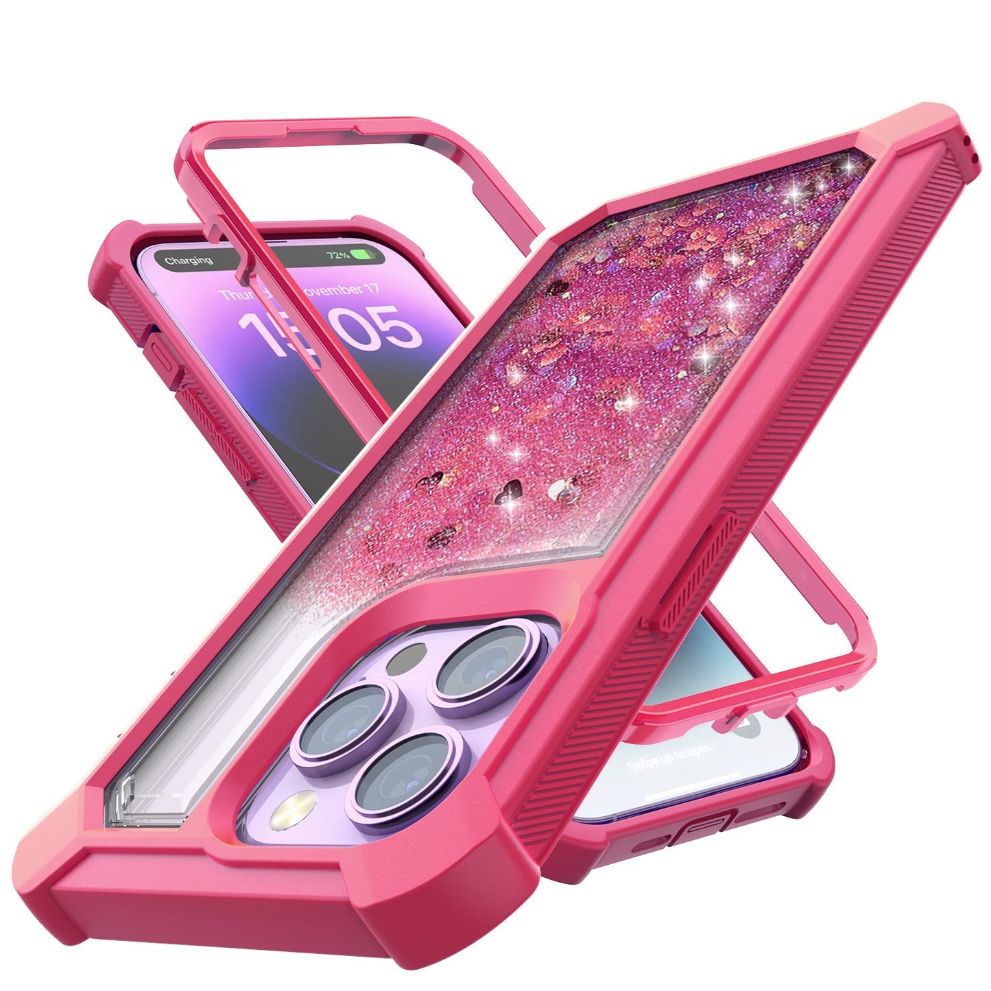 Heavy Duty Girly Liquid Bling Quicksand Glitter Case For IPhone 14 13 12 11 Pro Max Plus Hybrid Impact Resistant Shockproof