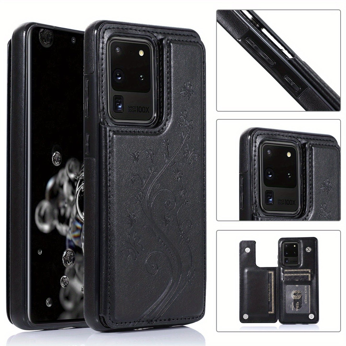 Mobile Phone Leather Case With Double Buckle Embossed For Samsung S23/S23+/S23 Ultra