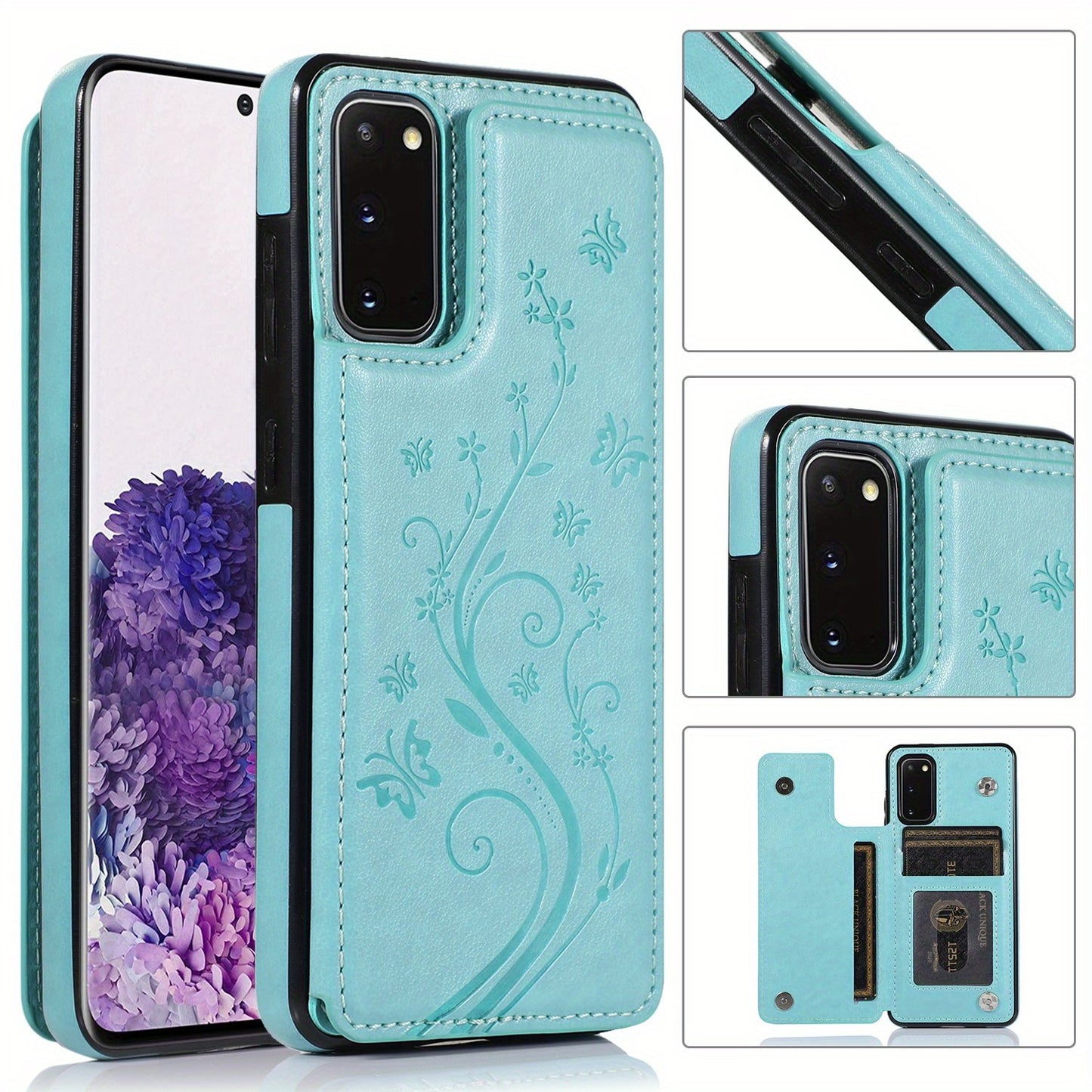 Mobile Phone Leather Case With Double Buckle Embossed For Samsung S23/S23+/S23 Ultra