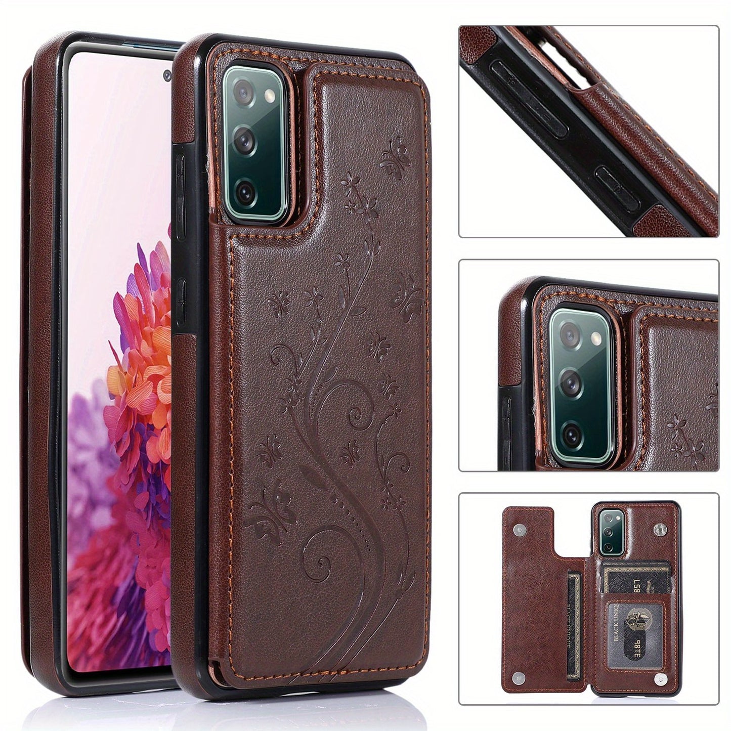 Mobile Phone Leather Case With Double Buckle Embossed For Samsung S23/S23+/S23 Ultra