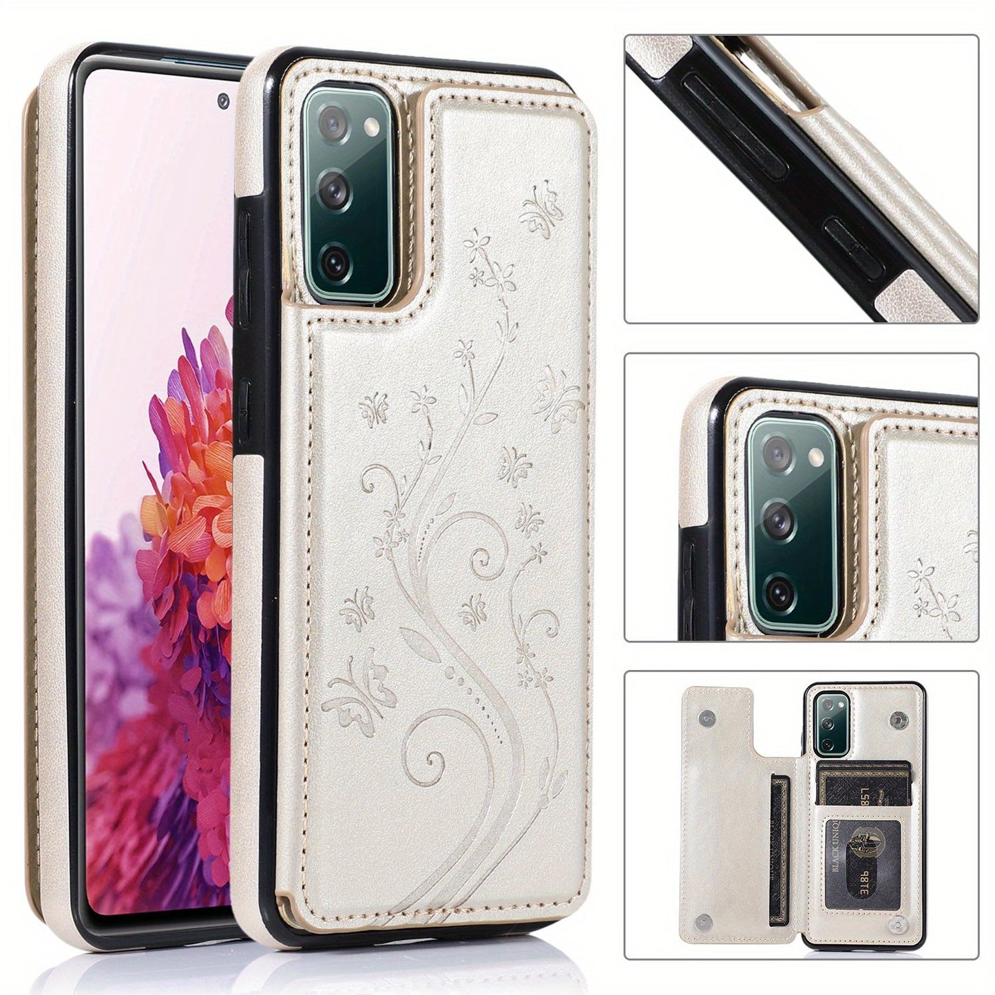 Mobile Phone Leather Case With Double Buckle Embossed For Samsung S23/S23+/S23 Ultra