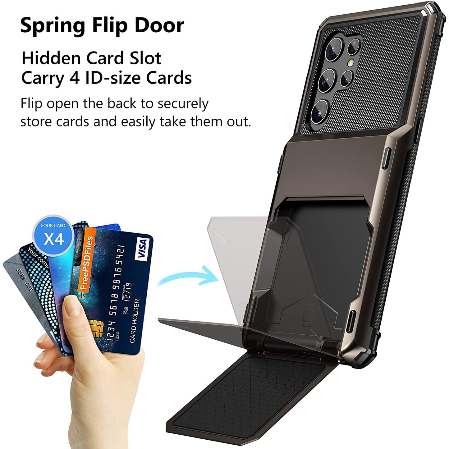 Wallet Case Flip Cover Credit Card Holder Pocket, Dual Layer Protection For Samsung S23 S22 S21 S20 Ultra S10 Plus S20 FE S21 FE