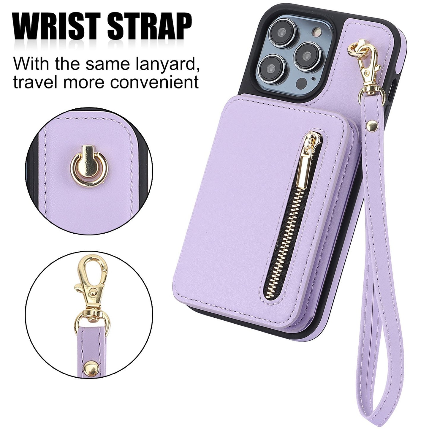 Crossbody PU Leather Back Case For IPhone 15 14 13 12 11 Pro X XS Max XR 8 7 Plus Ultra SE SE2 SE3 5G 2022 2020 Zipper Lanyard Wallet Card Slot Magnetic Stand Phone Cover