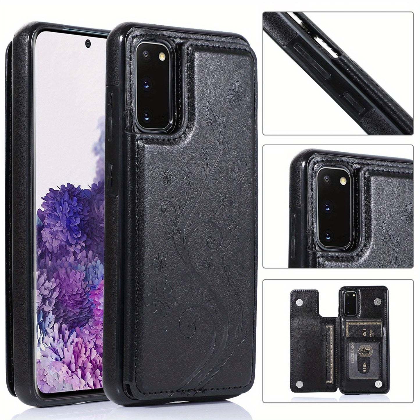 Mobile Phone Leather Case With Double Buckle Embossed For Samsung S23/S23+/S23 Ultra