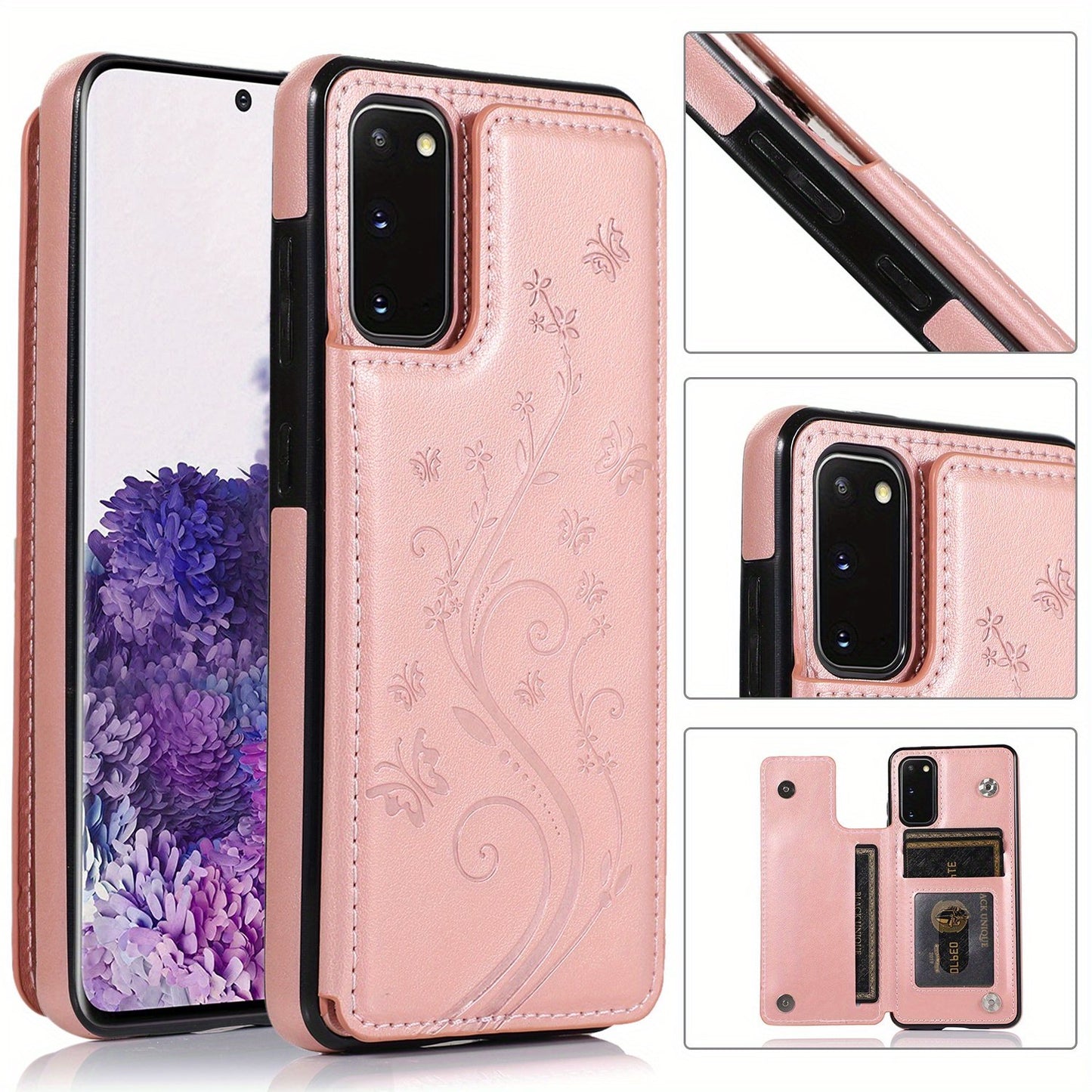 Mobile Phone Leather Case With Double Buckle Embossed For Samsung S23/S23+/S23 Ultra