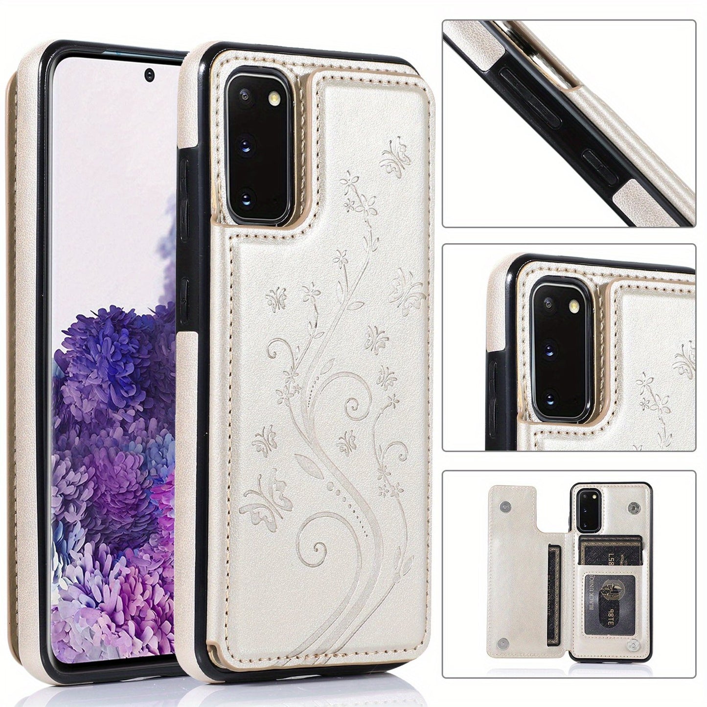 Mobile Phone Leather Case With Double Buckle Embossed For Samsung S23/S23+/S23 Ultra