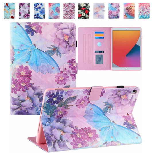 PU Leather Beautiful Butterflies Flowers Wallet Case Women's Fashion Smart Cover For IPad 10th Generation 10.9 2022 Mini6 2 3 4 5th Gen 7.9 IPad 9th 8 Gen 7th 10.2 IPad Air 5 Gen Air4 10.9 Inch IPad Air 3 10.5 IPad Pro 11 Inch IPad Air2 9.7 Inches