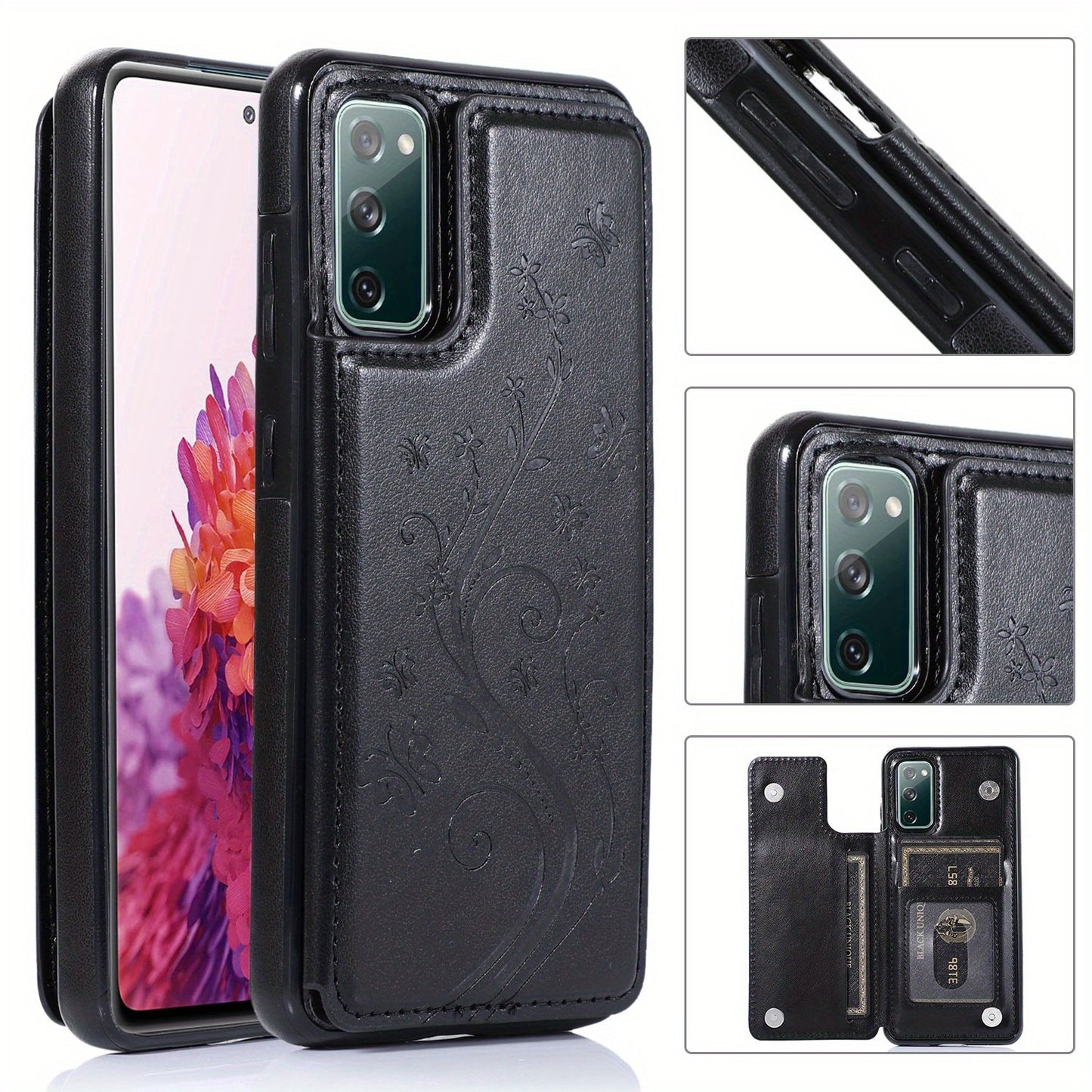 Mobile Phone Leather Case With Double Buckle Embossed For Samsung S23/S23+/S23 Ultra