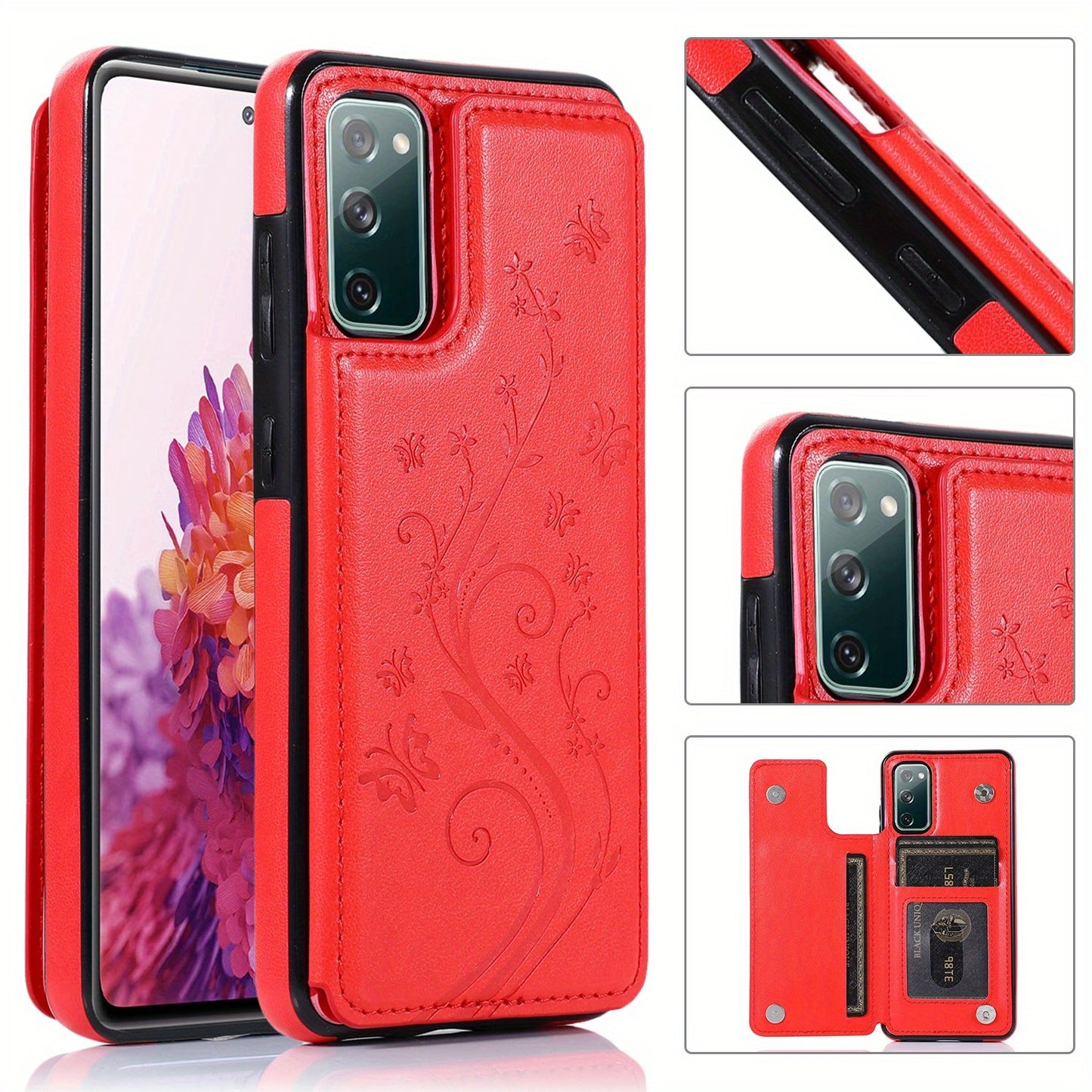 Mobile Phone Leather Case With Double Buckle Embossed For Samsung S23/S23+/S23 Ultra