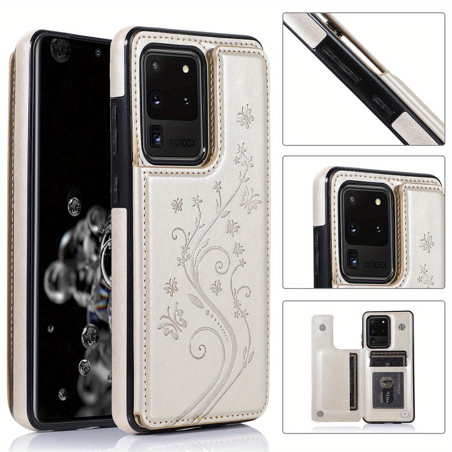 Mobile Phone Leather Case With Double Buckle Embossed For Samsung S23/S23+/S23 Ultra