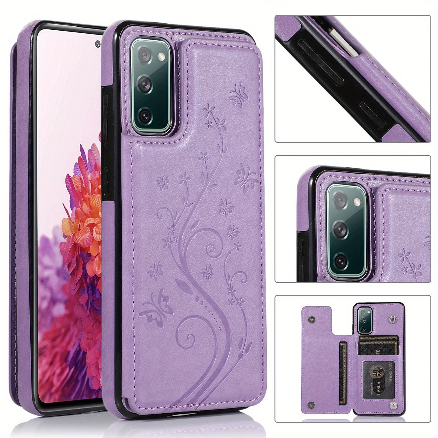 Mobile Phone Leather Case With Double Buckle Embossed For Samsung S23/S23+/S23 Ultra