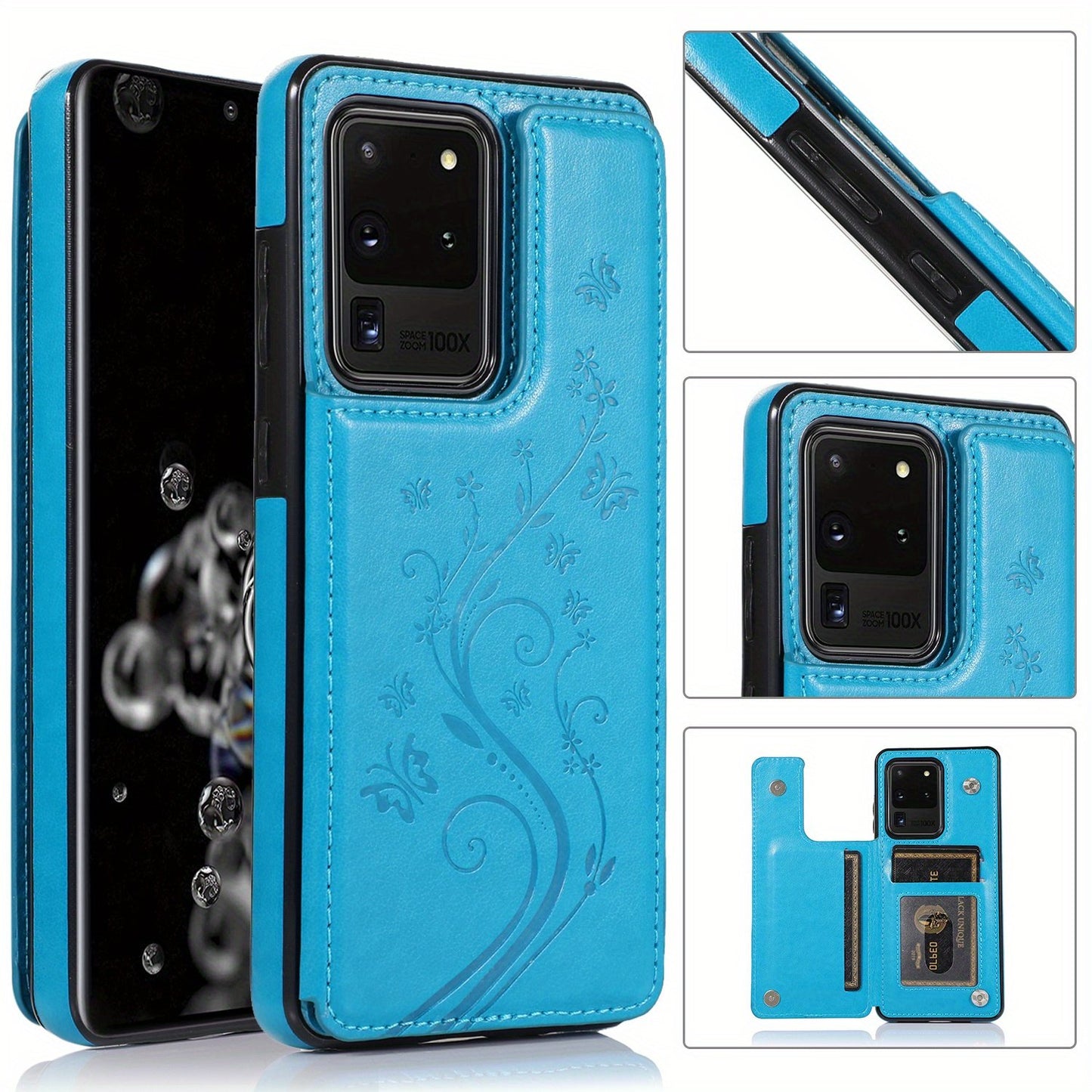 Mobile Phone Leather Case With Double Buckle Embossed For Samsung S23/S23+/S23 Ultra