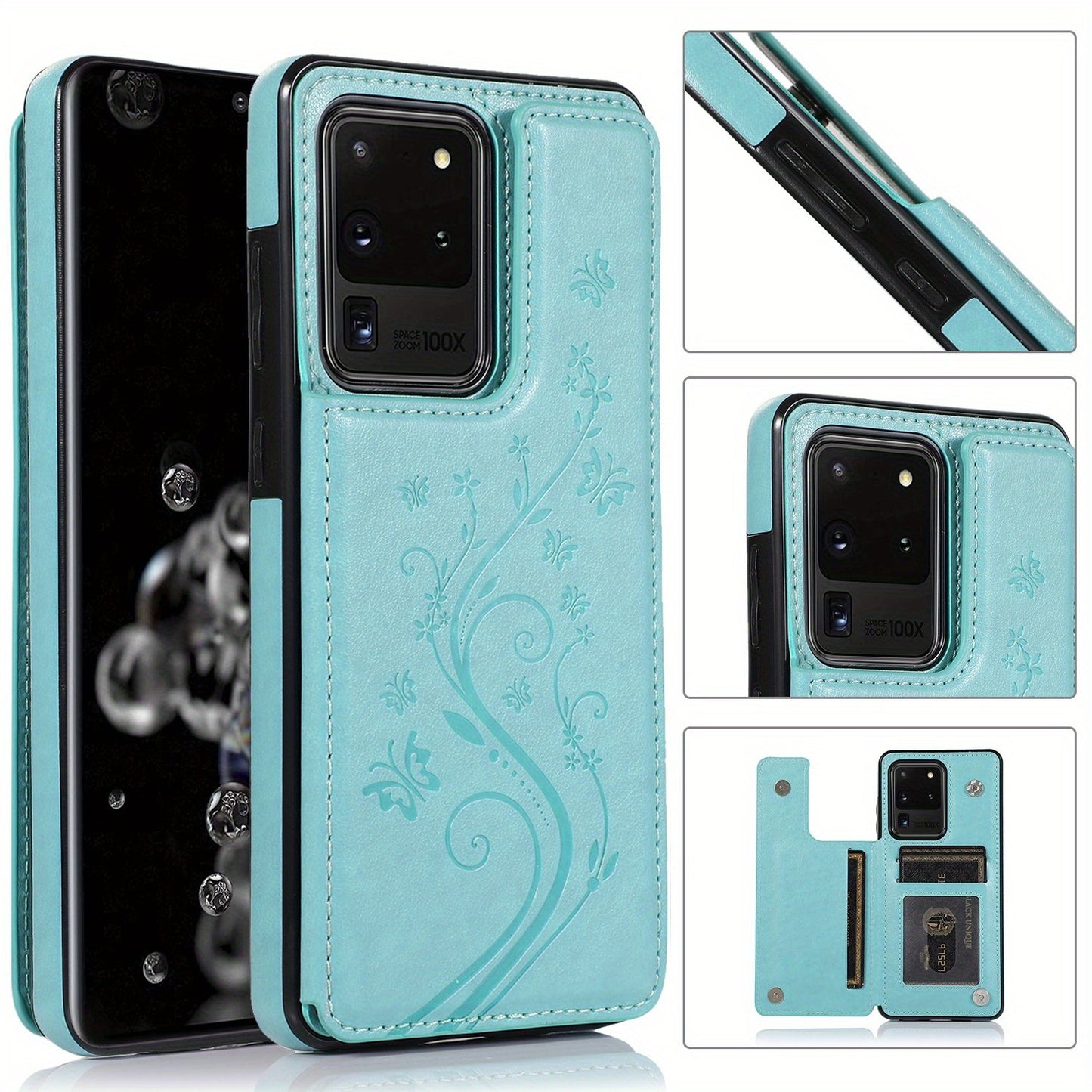 Mobile Phone Leather Case With Double Buckle Embossed For Samsung S23/S23+/S23 Ultra