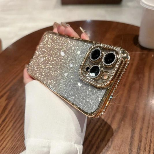 Glitter Diamond Camera Protector Case for iPhone 14 15 Pro Max 11 12 13 Pro Max 15 Plus Luxury Girl's Silicone Cover