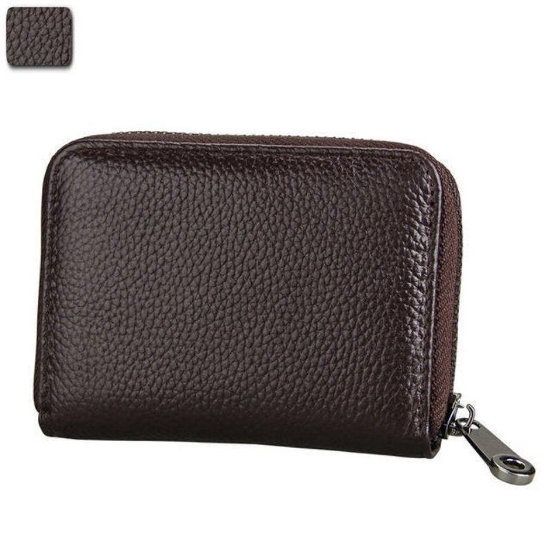 1pc Men's PU Leather 22 Card Slots Wallet, RFID Blocking Large Capacity Business Credit Card Holder, Change Organizer Zipper Mini Purse Card Case