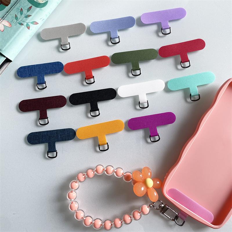 6pcs Mixed Color Universal Mobile Phone Anti-Lost Lanyard Detachable Hanging Cord Strap With Nylon Patch Tether Pad