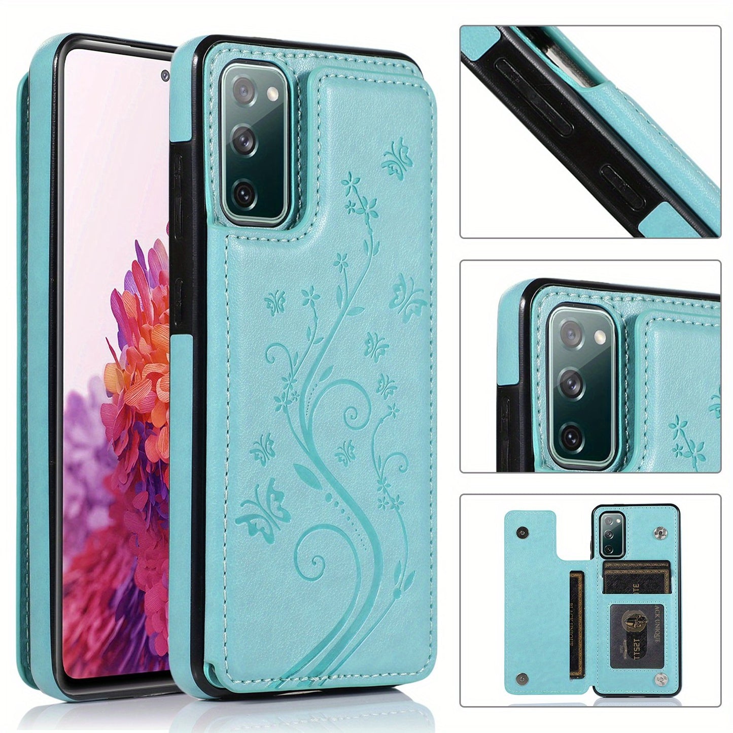 Mobile Phone Leather Case With Double Buckle Embossed For Samsung S23/S23+/S23 Ultra