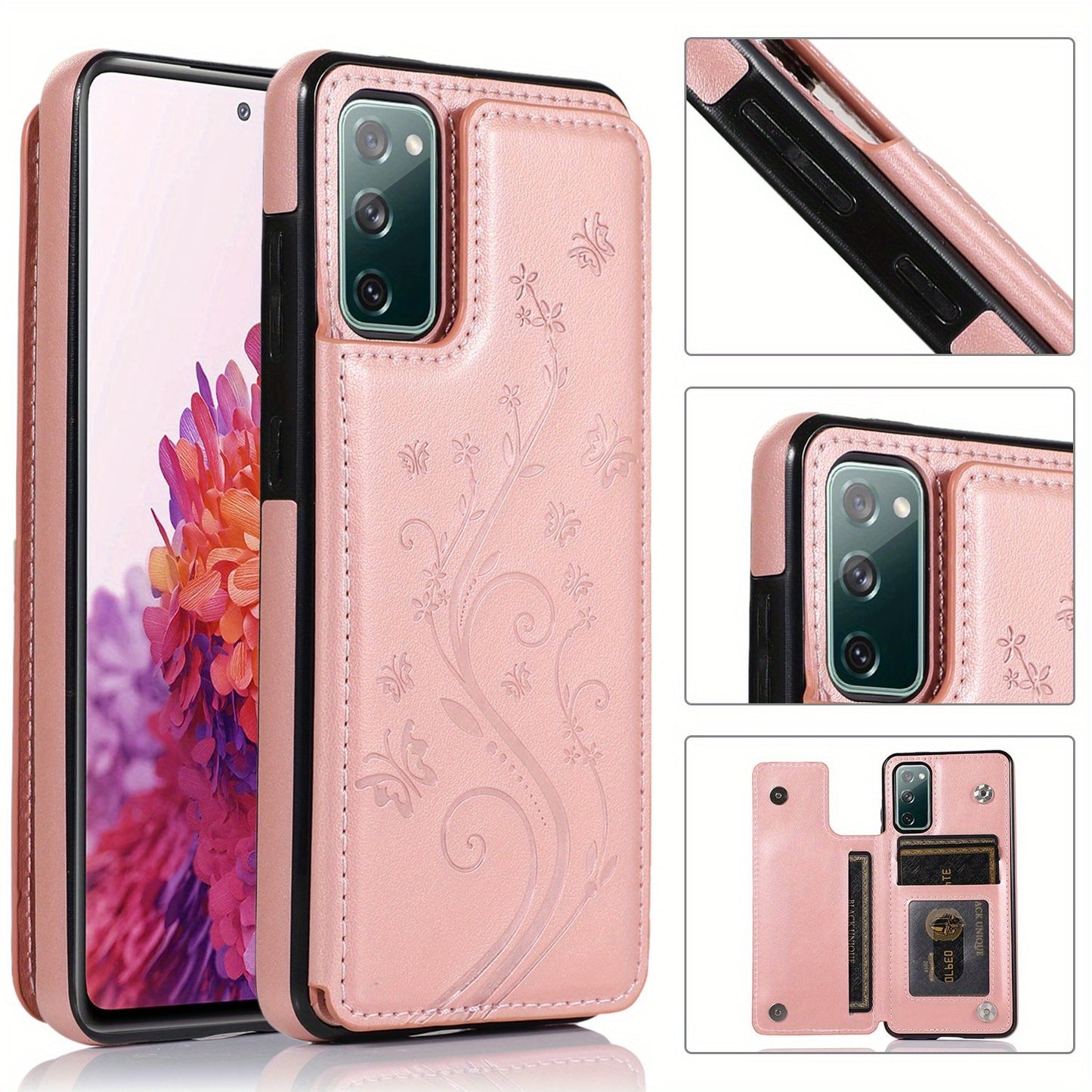 Mobile Phone Leather Case With Double Buckle Embossed For Samsung S23/S23+/S23 Ultra