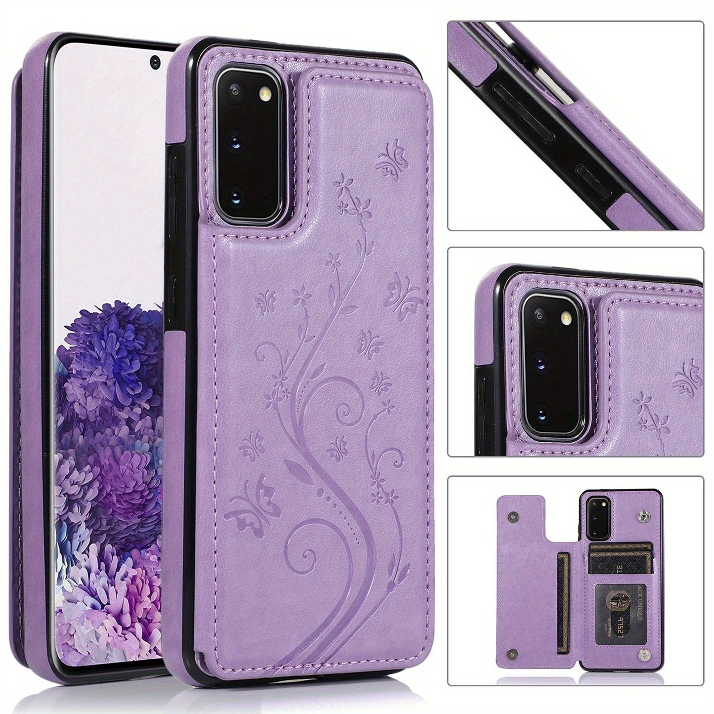 Mobile Phone Leather Case With Double Buckle Embossed For Samsung S23/S23+/S23 Ultra