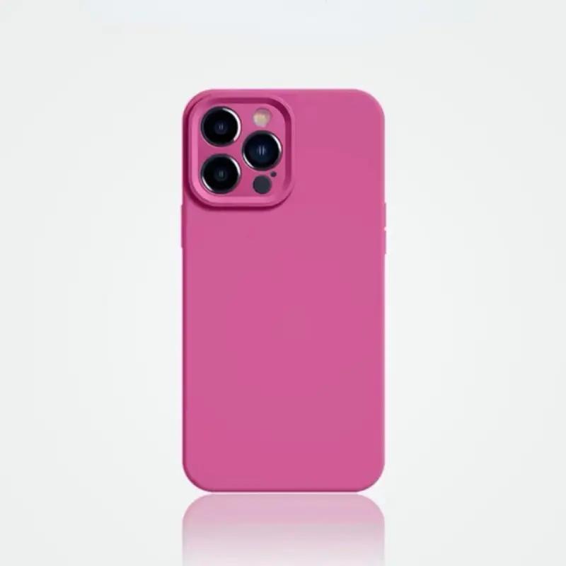 1pc Solid Color Liquid Silicone Mobile Phone Case Full Package Anti-drop Protective Case Protective Case Is Suitable For IPhone 15/15plus/15pro/15promax