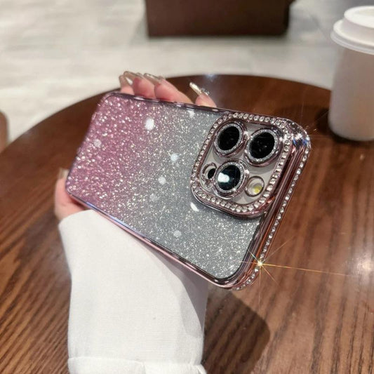 Glitter Diamond Camera Protector Case for iPhone 14 15 Pro Max 11 12 13 Pro Max 15 Plus Luxury Girl's Silicone Cover