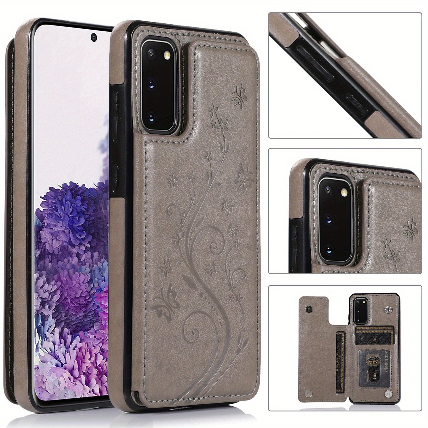 Mobile Phone Leather Case With Double Buckle Embossed For Samsung S23/S23+/S23 Ultra