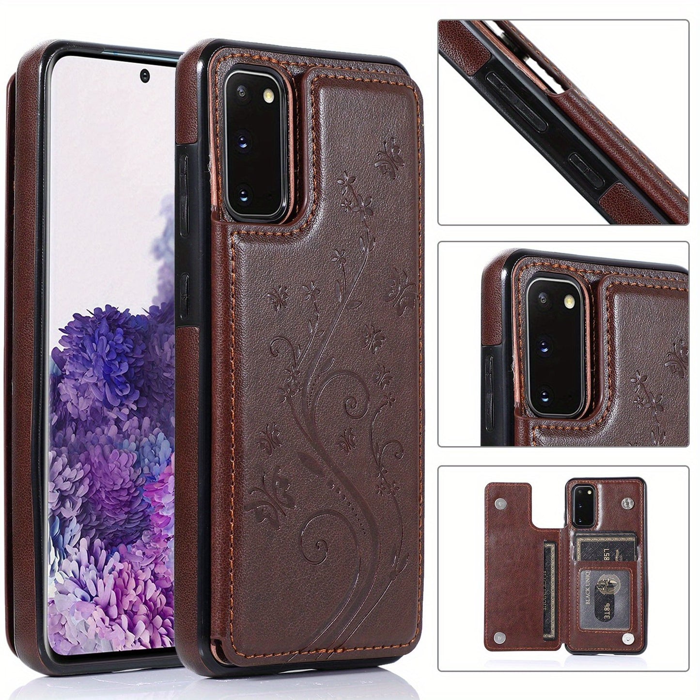 Mobile Phone Leather Case With Double Buckle Embossed For Samsung S23/S23+/S23 Ultra