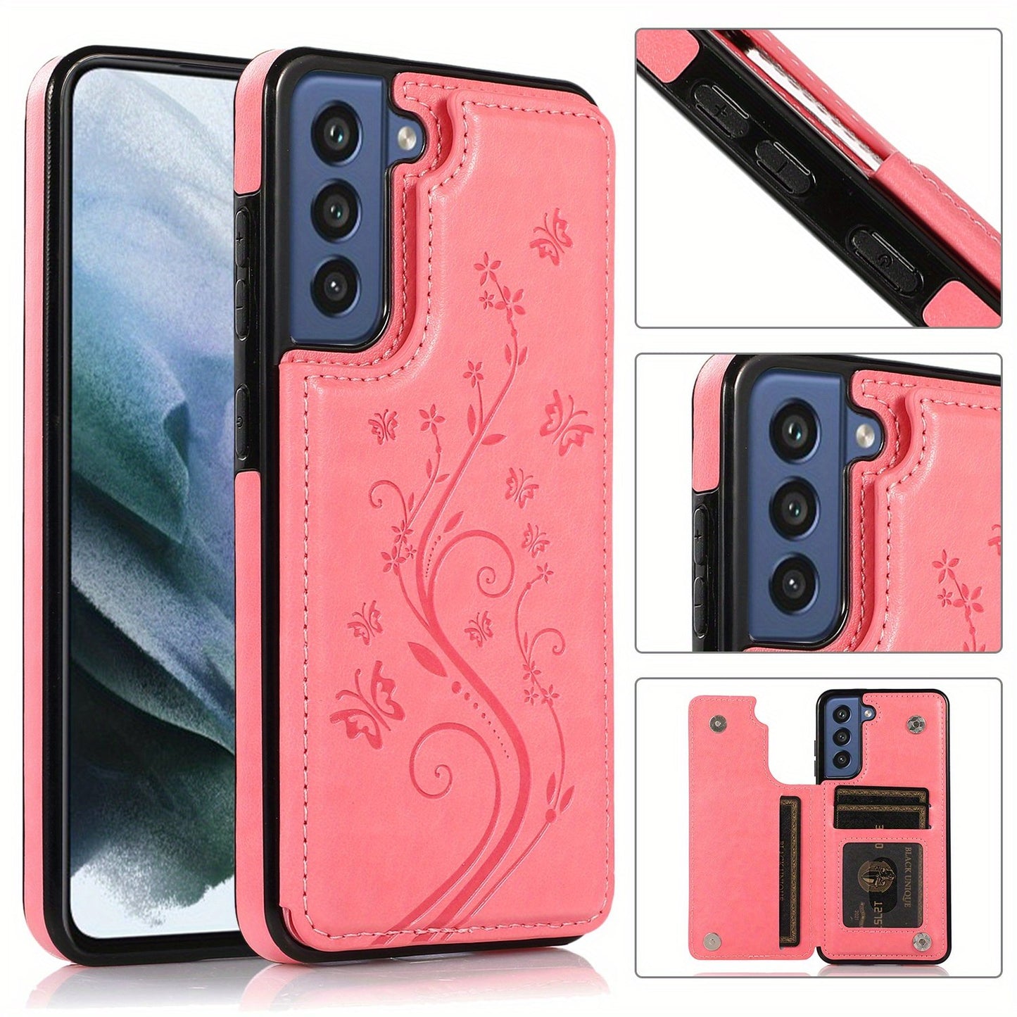 Mobile Phone Leather Case With Double Buckle Embossed For Samsung S23/S23+/S23 Ultra