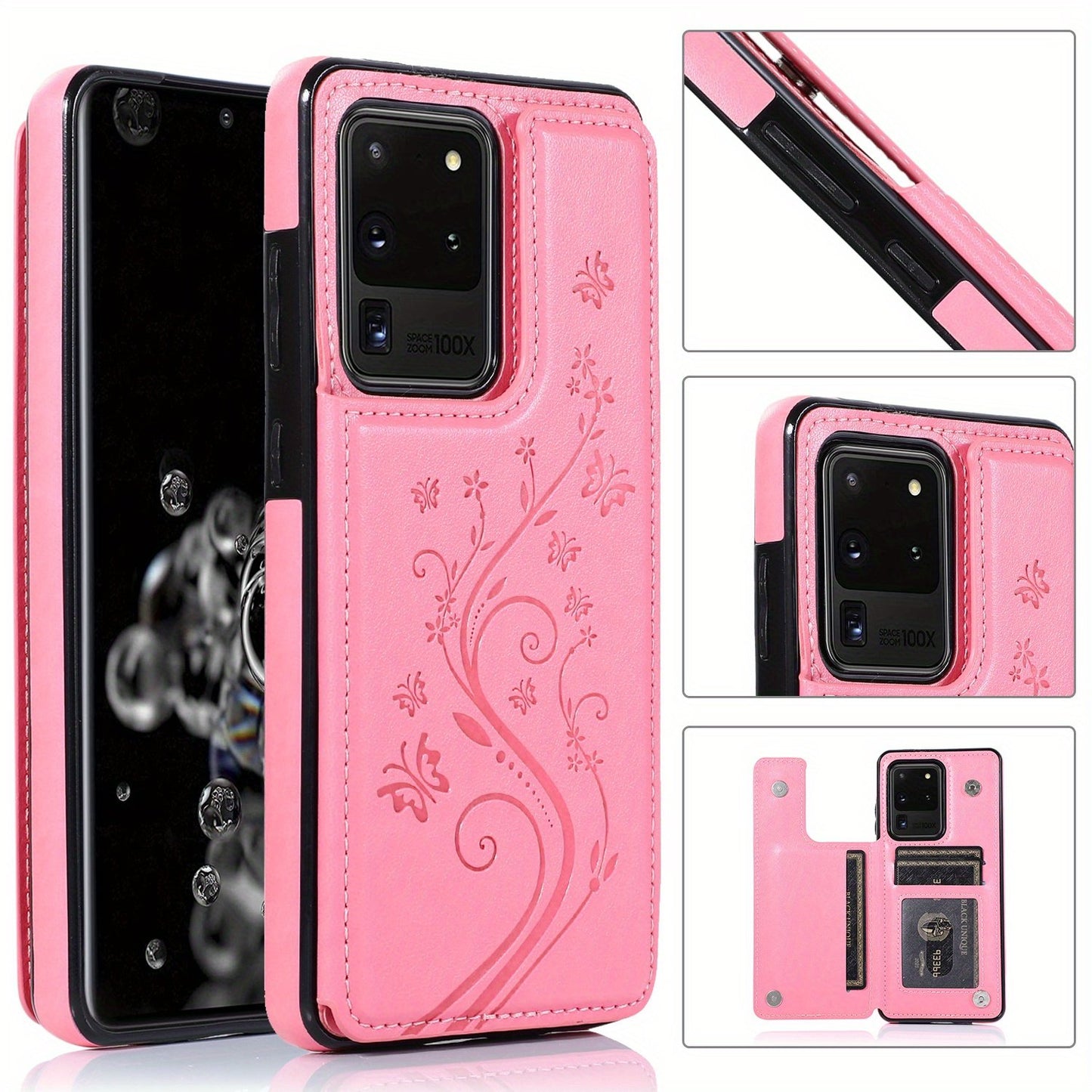 Mobile Phone Leather Case With Double Buckle Embossed For Samsung S23/S23+/S23 Ultra