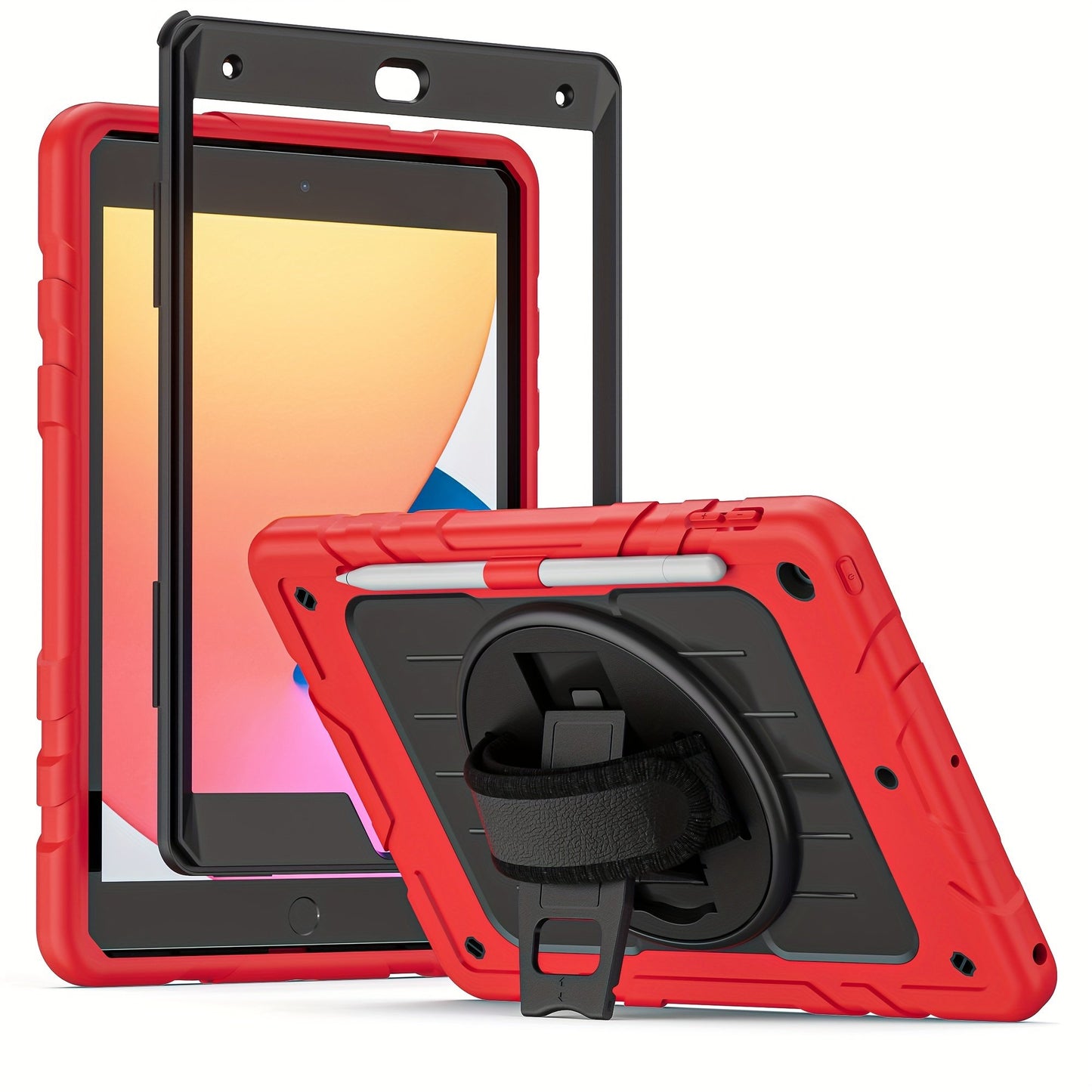 360 Turntable Design Case For IPad 7/8/9 10.2-inch 2019/2020/2021 Protective Case Pen Holder With Bracket Heavy Duty Shockproof And Falling Protection Case For IPad 7/8/9 10.2-inch 2019/2020/2021 Protective Case With Pen Slot