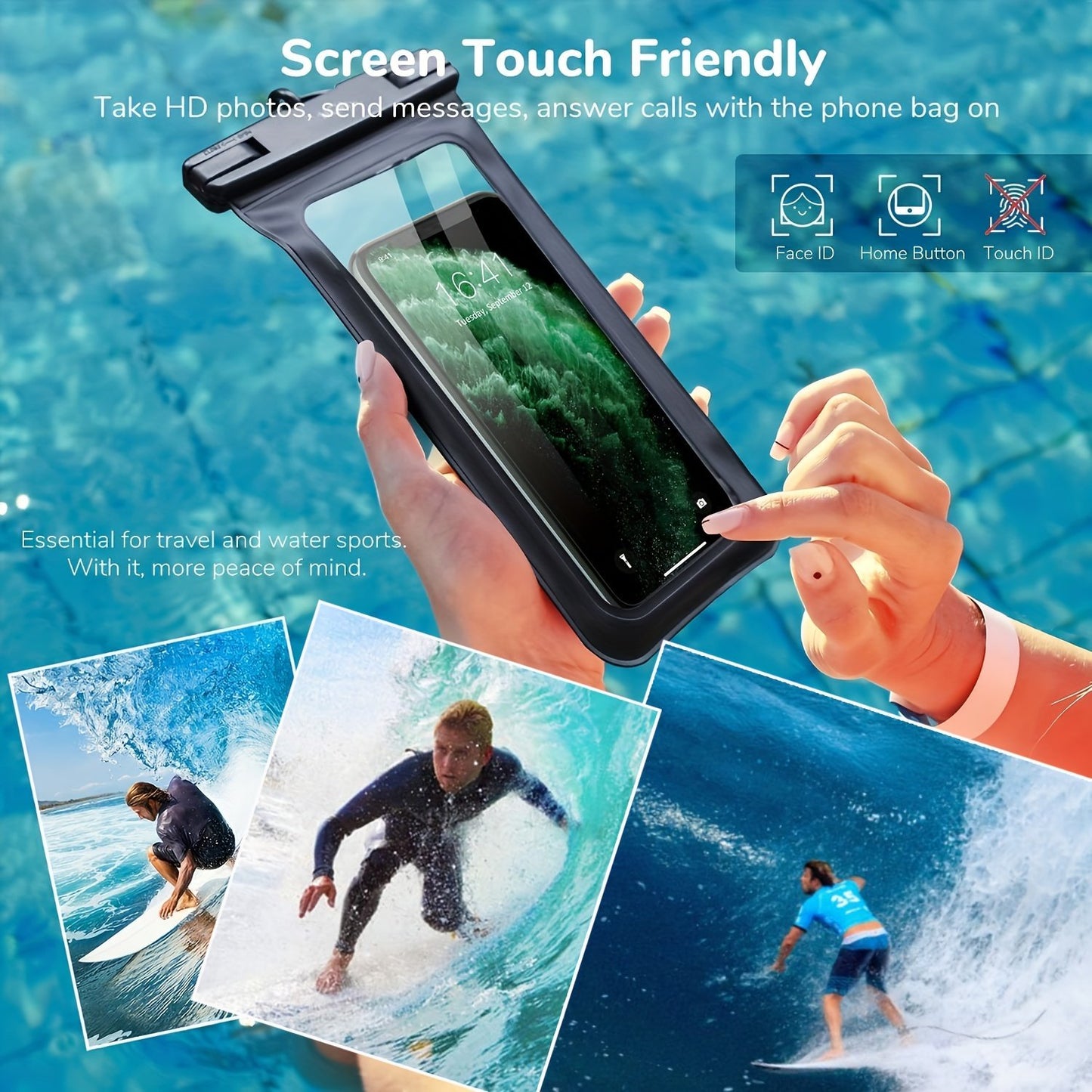 2 Pieces Universal Waterproof Phone Pouch - Waterproof Case For IPhone 14 13 12 11 Pro Max XS Plus Galaxy Cellphone Up To 7.0" Waterproof Cellphone Dry Bag Beach Vacation Essentials