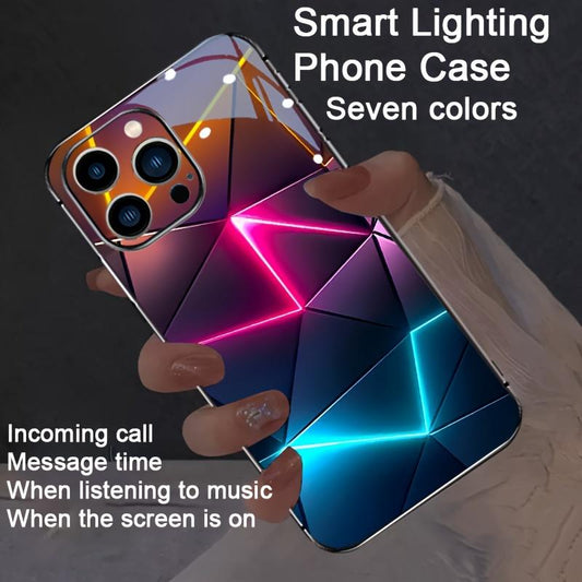 Colorful Diamond-shaped Colorful Smart Voice-controlled Flashing Mobile Phone Case, Suitable For IPhone 15 Pro Max/14 Pro Max/11/12 Pro Max/13 Pro Max, For Samsung S24 Ultra/S23 Ultra/S22 Ultra/S21 Ultra/S20 Ultra