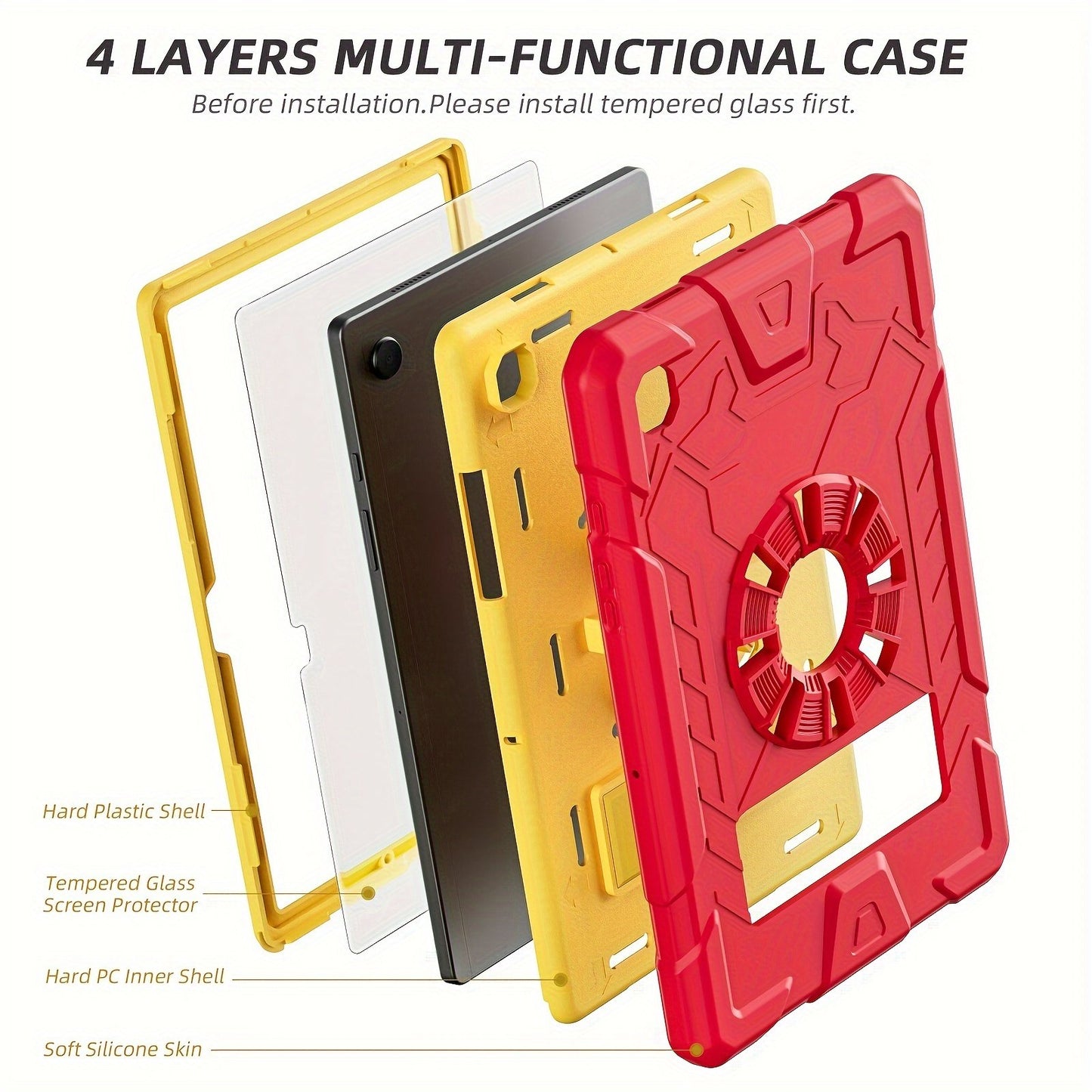 Suitable For Samsung A8 10.5 X200 X205 2021 Protective Case Pen Holder With Bracket Heavy Duty Shockproof  Case Silicone PC Plastic Case Soft Case For Samsung A8 10.5 X200 X205 2021 10.5 Inch Case With Adsorp