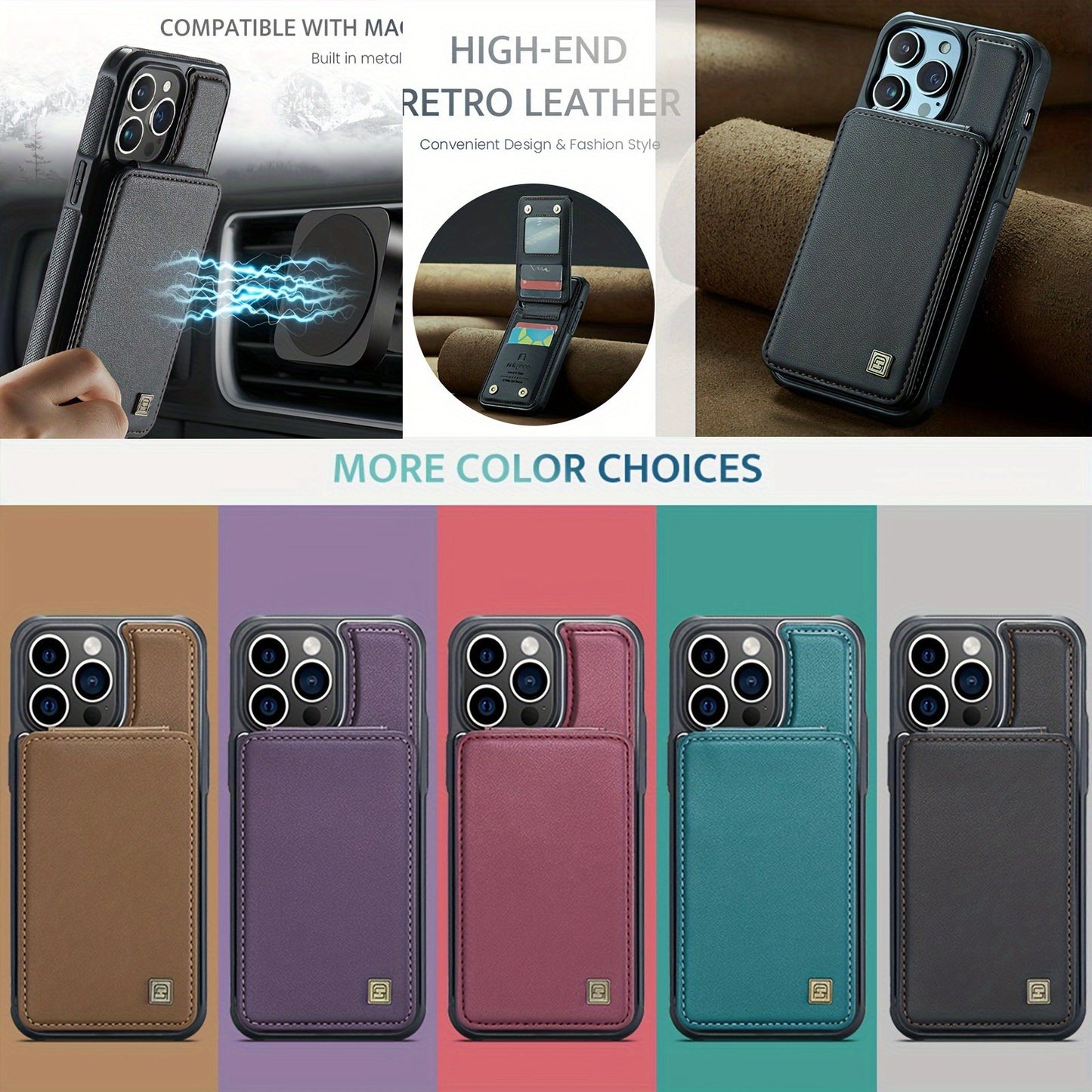 Multifunctional Card Holder And Mobile Phone Case For IPhone 14promax Card Wallet Apple 12mini Adds Anti-theft Compartment IPhone11pro Can Absorb Car Bracket Couple Mobile Phone Case Case