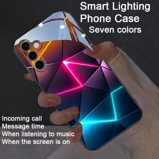 Colorful Diamond-shaped Colorful Smart Voice-controlled Flashing Mobile Phone Case, Suitable For IPhone 15 Pro Max/14 Pro Max/11/12 Pro Max/13 Pro Max, For Samsung S24 Ultra/S23 Ultra/S22 Ultra/S21 Ultra/S20 Ultra