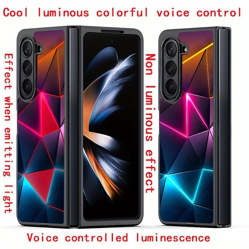 Colorful Diamond-shaped Colorful Smart Voice-controlled Flashing Mobile Phone Case, Suitable For IPhone 15 Pro Max/14 Pro Max/11/12 Pro Max/13 Pro Max, For Samsung S24 Ultra/S23 Ultra/S22 Ultra/S21 Ultra/S20 Ultra