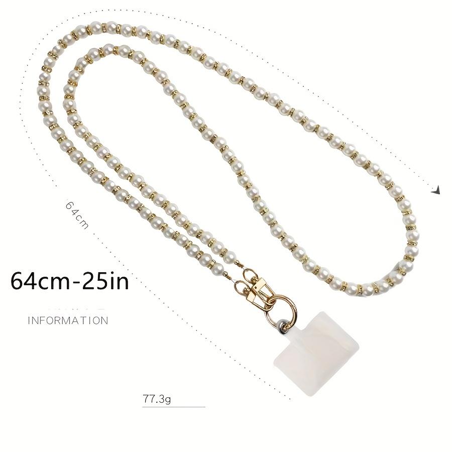 Mobile Phone Lanyard Extended Slung Women's Phone Lanyard Inlaid With Rhinestones, Pearls, Beaded Chain, Bag Strap Chain, Metal Hook, Detachable Mobile Phone Case Anti-loss Lanyard, Universal Mobile Phone Case Lanyard