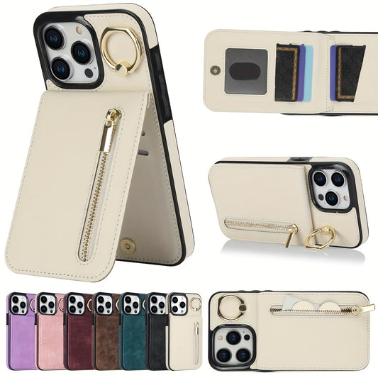 Luxusy Retro Faux Leather Phone Case For IPhone 15/14/13/12/11 Pro Max 13 Mini 12 Mini XS Max XR 7/8 Plus Fashion Upholstered Shockproof Cover With Ring Holder Protect Cover