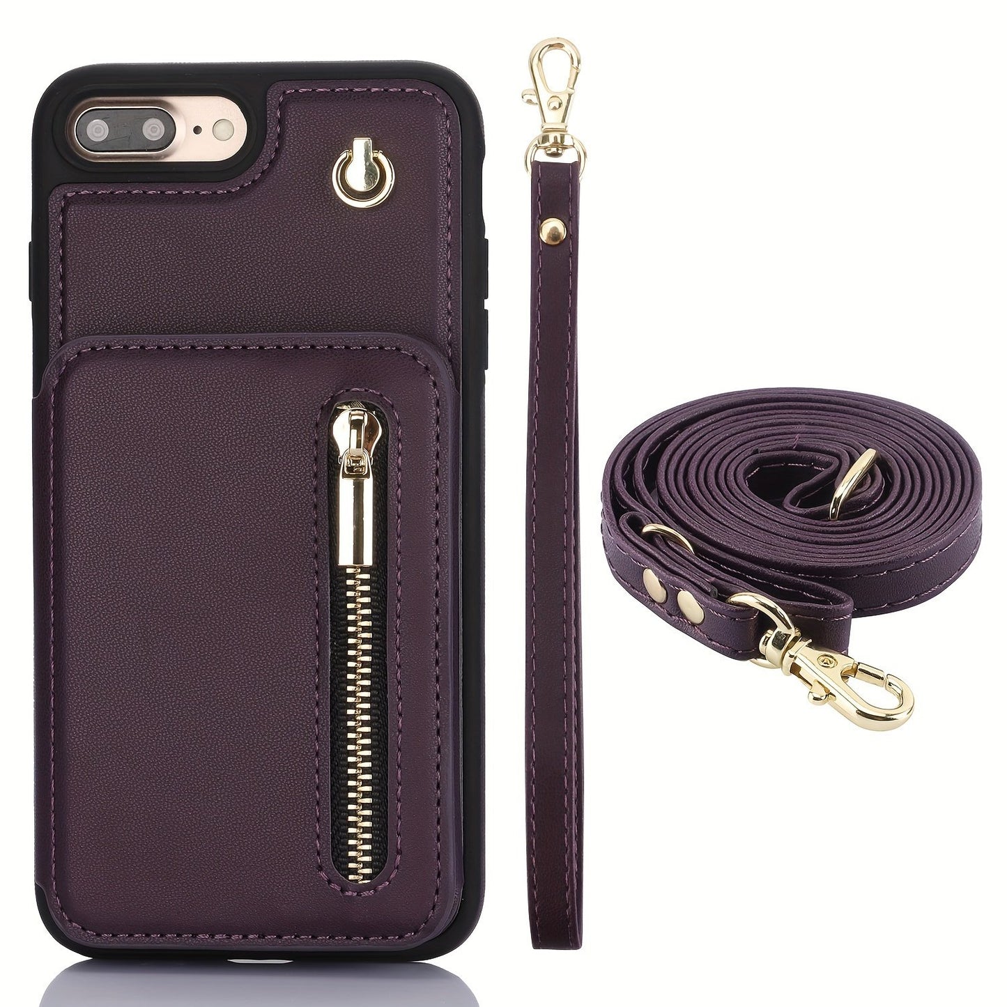 Crossbody PU Leather Back Case For IPhone 15 14 13 12 11 Pro X XS Max XR 8 7 Plus Ultra SE SE2 SE3 5G 2022 2020 Zipper Lanyard Wallet Card Slot Magnetic Stand Phone Cover