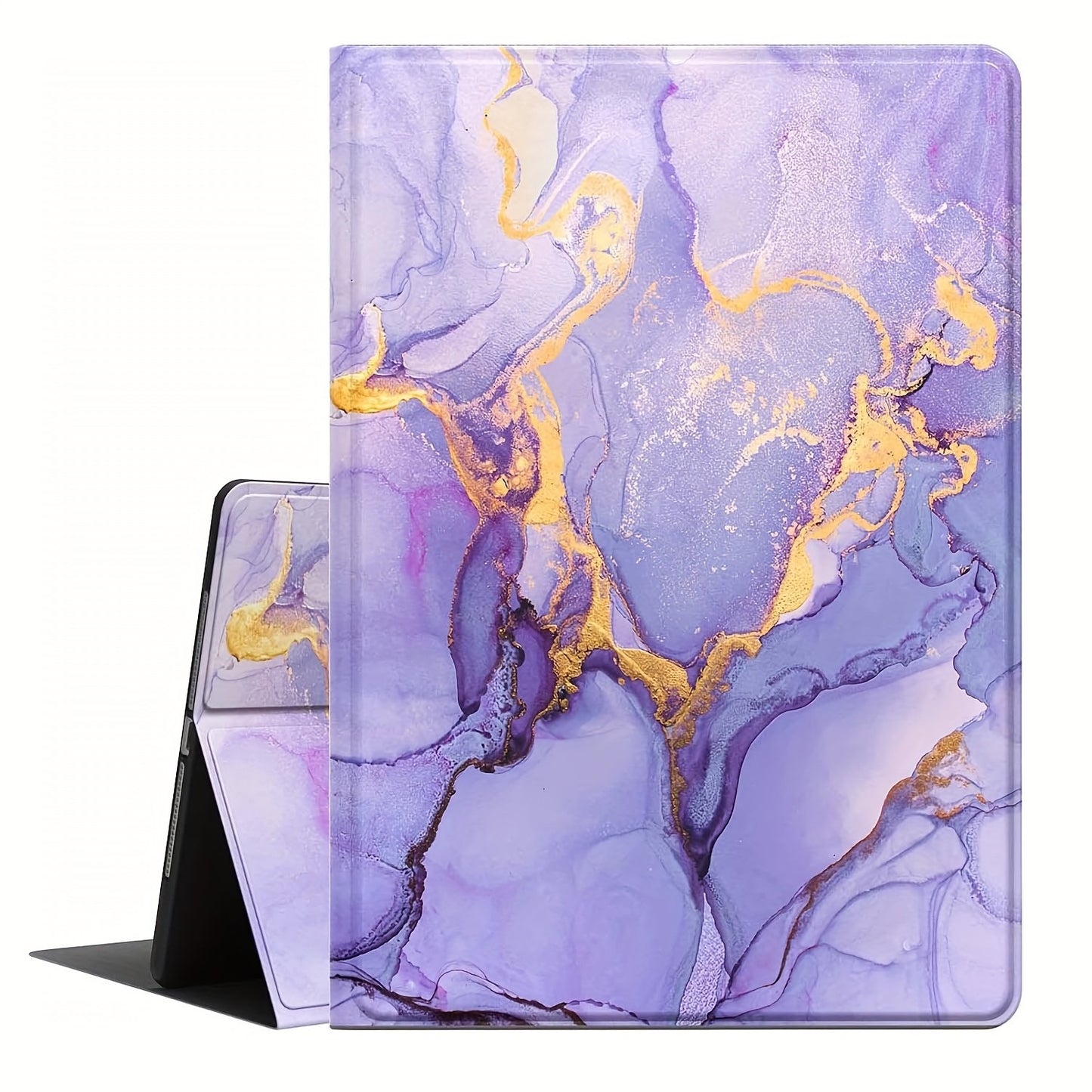 For IPad 9th/8th/7th Generation Case, Feams Faux Leather Case For IPad 10.2 2021 2020 2019 Flip Stand Cover With Auto Wake/Sleep For Ipad Pro 10.5 (2017)/ipad Air 3 Case, Purple Golden Marble