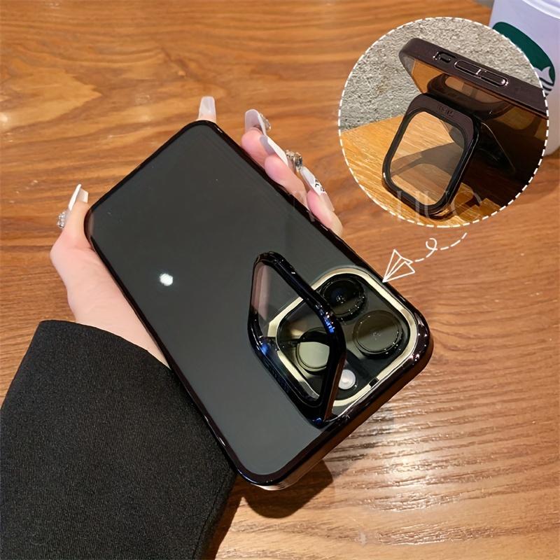 Case Transparent Electroplated Camera Lens Protector Cover Kickstand Case For Iphone 14 13 11 12 Pro Max Protective Bumper Cover