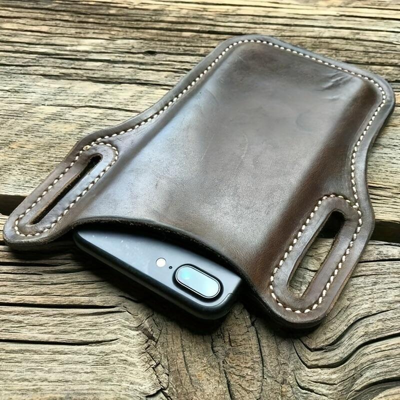 1pc Durable Faux Leather Phone Case, Perfect For Outdoor Sports, Running, Travel, Camping, And Hiking, Universal For All Phones