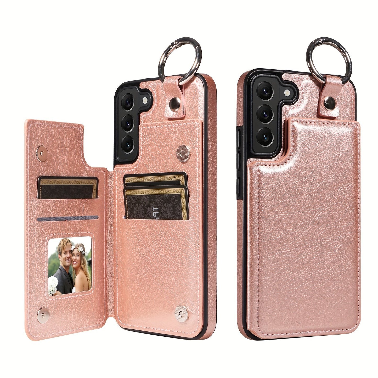 Fashion Wallet Faux Leather Phone Case For Samsung Galaxy S24 S23 S22 Ultra S24 S23 S22 Plus S21 FE S23 FE With Ring Magnetic Double Buckle Flip Credit Card Holder Shockproof Protect Cover